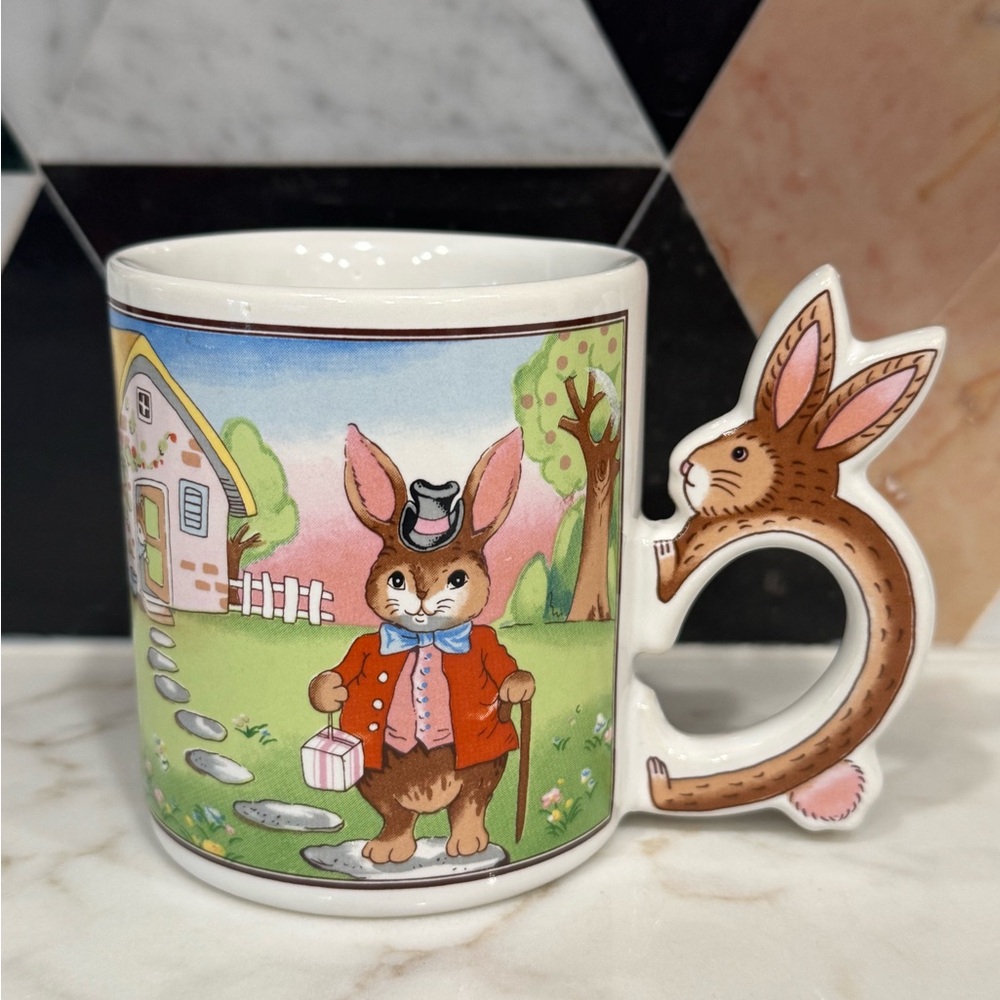 Vintage Peter Cottontail Mug with Handle - Multicolor